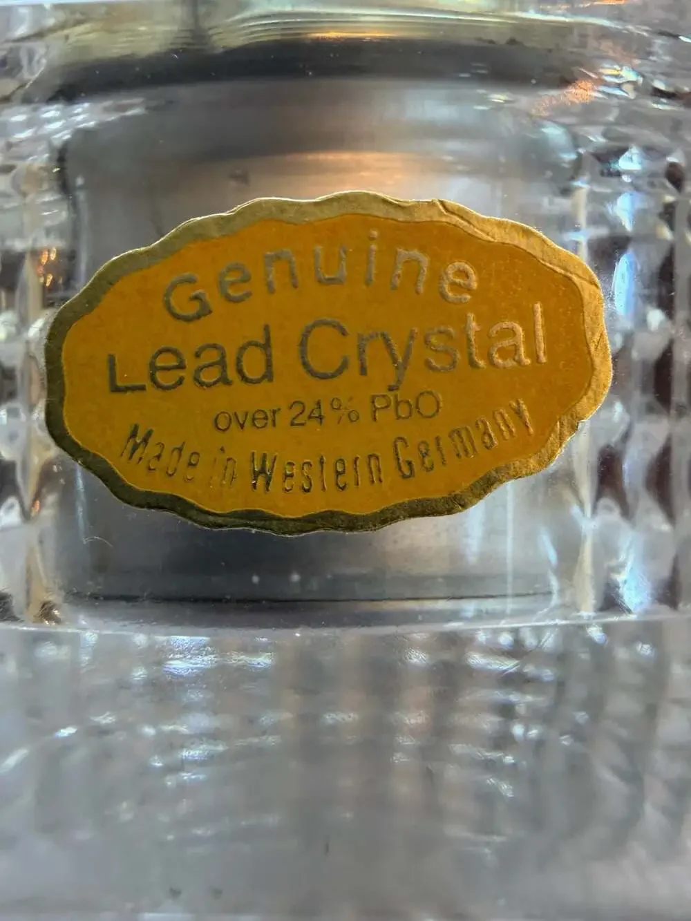Vintage Howard Miller 24% Lead Crystal‎ Quartz Desk Clock Made in West Germany